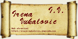 Irena Vukalović vizit kartica